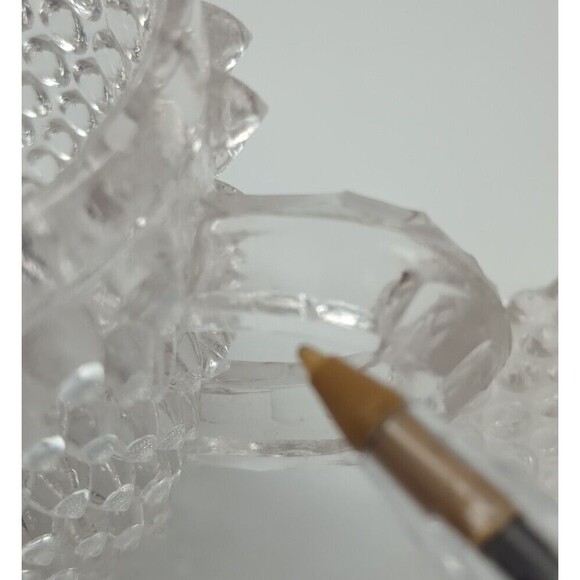 Doyle Hobnail Lidded Honey Condiment Dish Jam Jar Clear - Picture 7 of 8